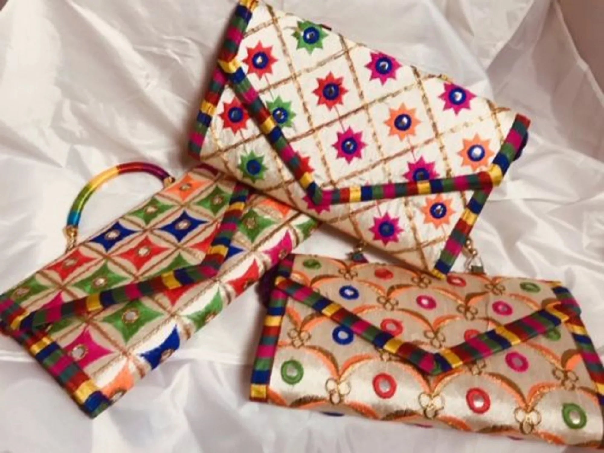 Krishna JAIPUR CLUTCH BAG W. DESIGNS VARIOUS COLORS (JP7)