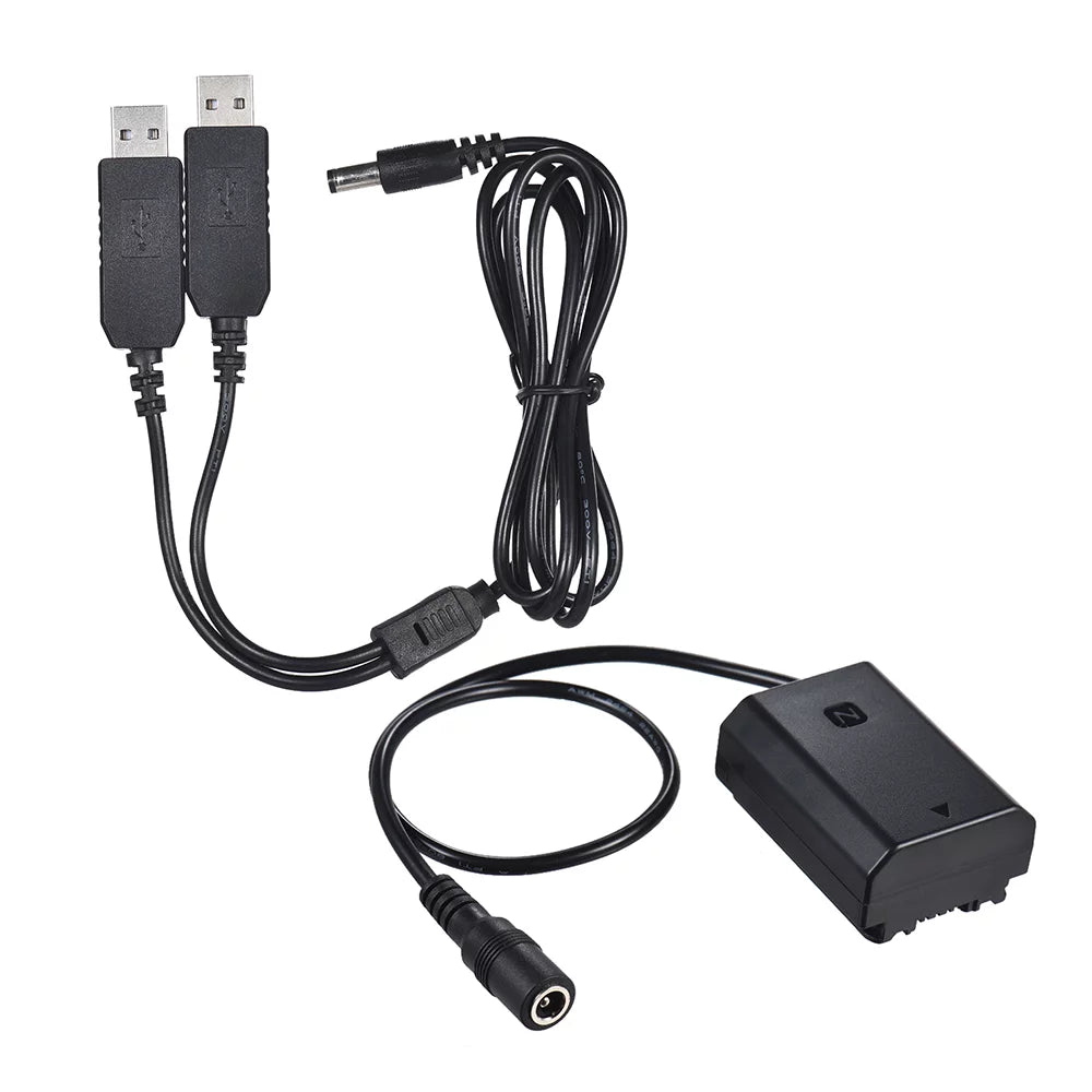 Andoer Adapter,A7III A9 A7RIII Battery A7III A9  Coupler Dual NP-FZ100  Coupler Dummy Battery A7III Dual USB Adapter A9 A7RIII A7SIII Adapter Dummy Battery Dual U-SB Adapter USB  Coupler