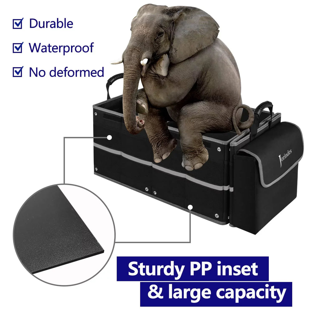 Trunk Organizer for Car with InsuLatitudeed Leak proof Cooler Bag, Collapsible Waterproof Car Organizer 3 Compartments Suitable for Vehicle Sedan, Suv, Truck,Van