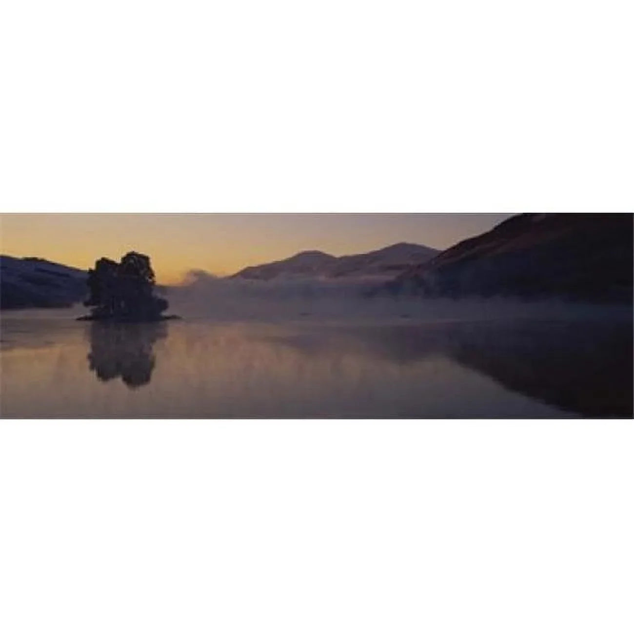 Silhouette of a tree in a lake  Loch Tay  Tayside region  Scotland Poster Print by  - 36 x 12