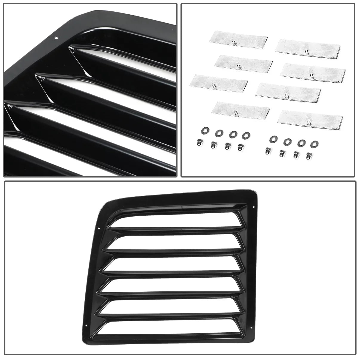 DNA Motoring WINL-004 For 1997 to 2017 Chevy Express GMC Savana 1500 2500 3500 Van 2Pcs Rear Window Scoop Louvers Sun Shade Cover 01 02 03 04 05 06 07 08 09 10 11 12 13 14 15 16
