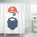 SUTTOM Pirate Booth Props Face Mask Party Corsair Birthday Babushka Mustache Beard Eyecup Shower Curtain 60x72 inch
