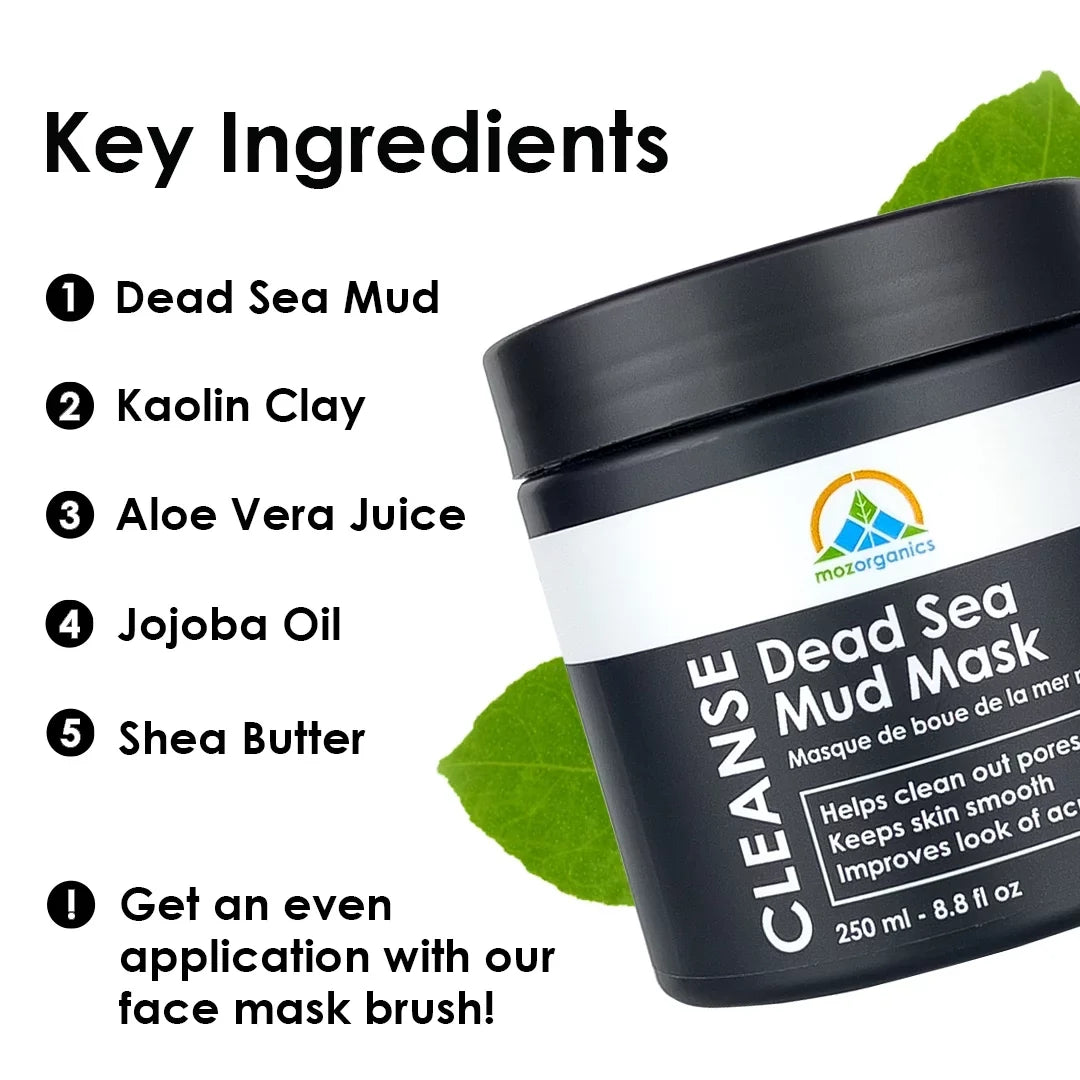 Dead Sea Mud Mask for Face and Body - Best Cleansing Clay for Blackheads, and Clogged Pores (8.8oz.)