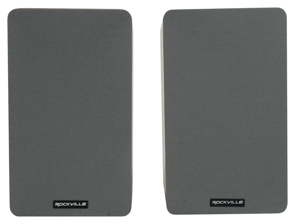 Pair Rockville RockShelf 58C Classic 5.25" Home Bookshelf Speakers w/37" Stands