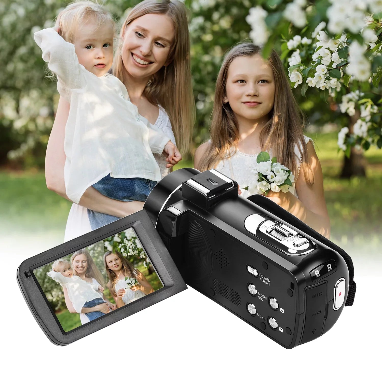 Andoer 4K Handheld DV Professional Digital Video CMOS Sensor Camcorder with Hot Shoe for Mounting Microphone 3.0 Inch IPS Monitor Burst -Shaking Function