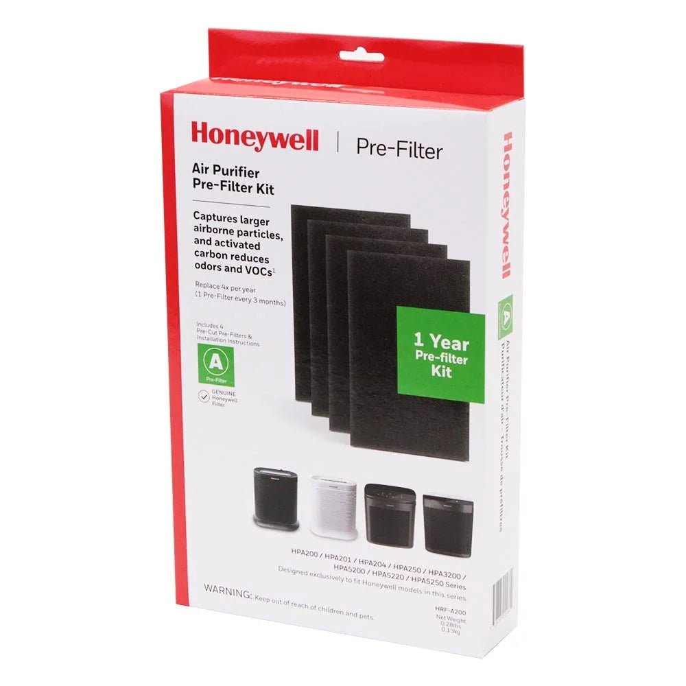Honeywell HRF-A200 Pre-Cut Carbon Pre-Filter For A200 Series Air Purifiers - 4 Pack (Filter A)
