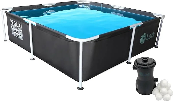 Lark 7' x 24" Square Metal Frame Splash Pool with 530 gallon Filtration Pump