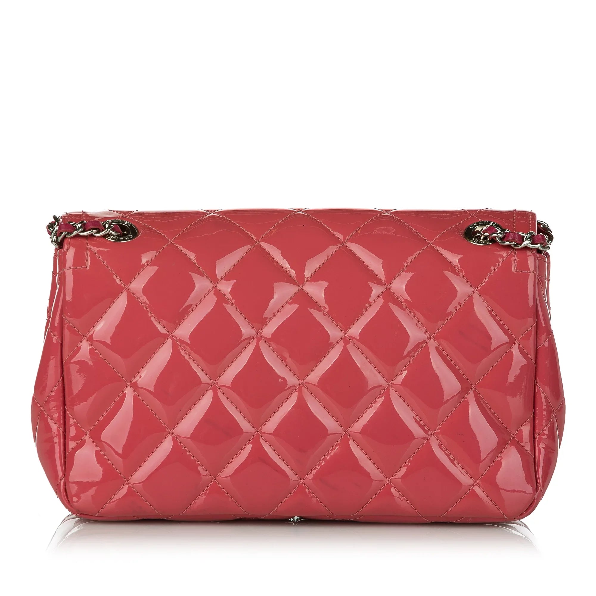 Pre-Owned Chanel Small Coco Shine Flap Bag Patent Leather Red Crossbody Bag Women (Good)