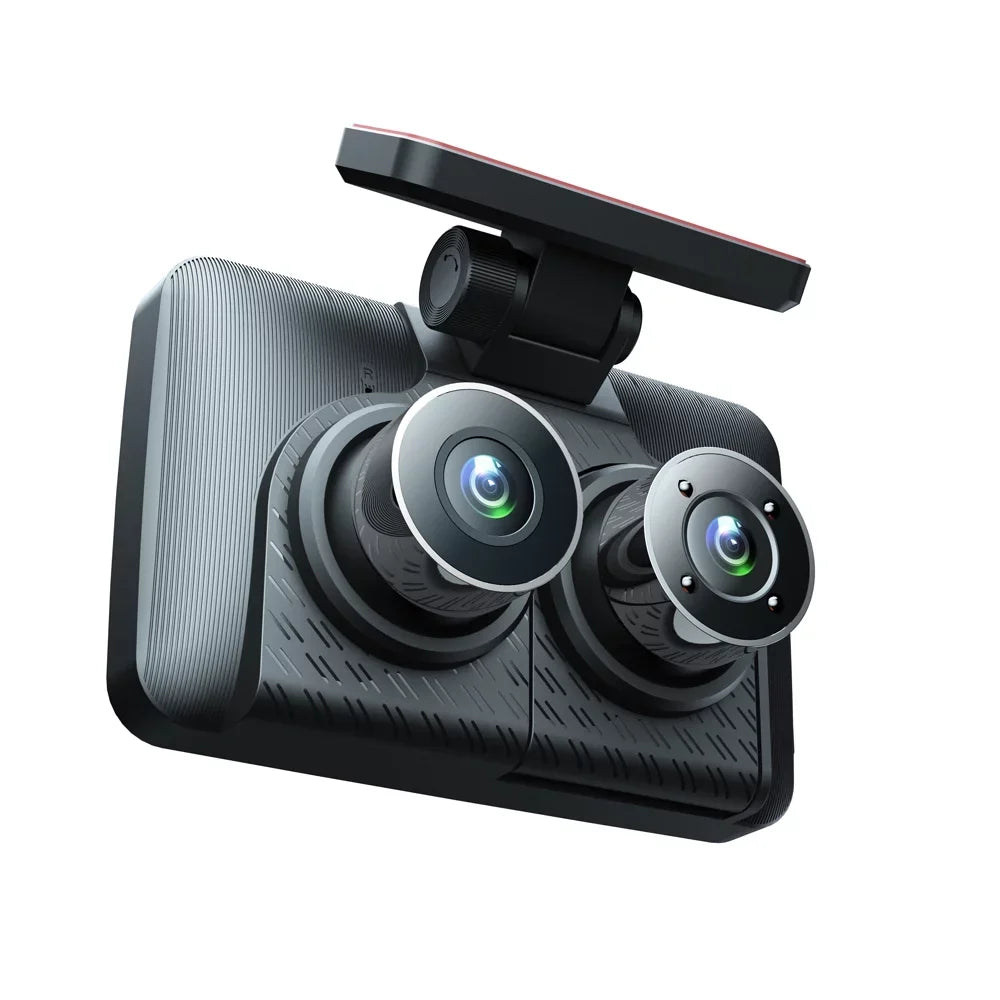Carevas 3 Cameras Dash Cam 4in Clear Car Rearview Mirror Car Video Recording Camcorder Wide Angle Car Camera Recorder Auto Safety Driving Recorder