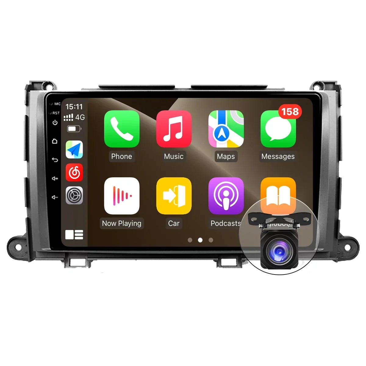 For 2011-2014 Toyota Sienna Radio, Roinvou Android Wireless CarPlay Car Stereo with Android Auto 9 Inch Touch Screen Bluetooth Car Radio Support Mirror Link GPS WiFi 2+32G