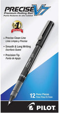 PILOT Precise V7 Stick Liquid Ink Rolling Ball Stick Pens, Fine Point, Black Ink, 12 Count (35346)