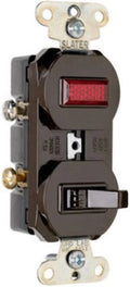 Legrand-Pass & Seymour 692GCC6 Combination Grounding Single Pole 15-Amp 120-volt Switch and Pilot Light, Brown