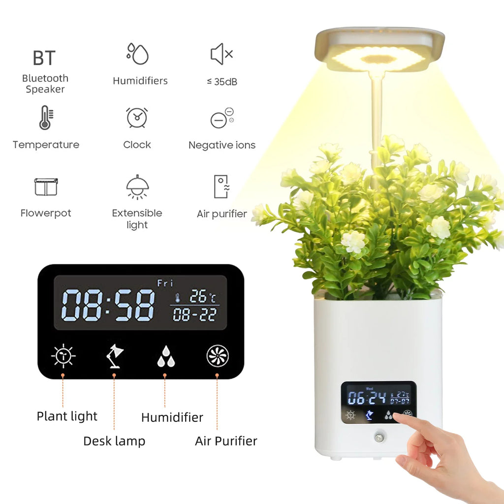 Aibecy Smart Planter for Indoor Plants Indoor Garden Grow with Table Desk Lamp Humidifier Automatic Hydroponics Kit Planters for Herb Small Plants
