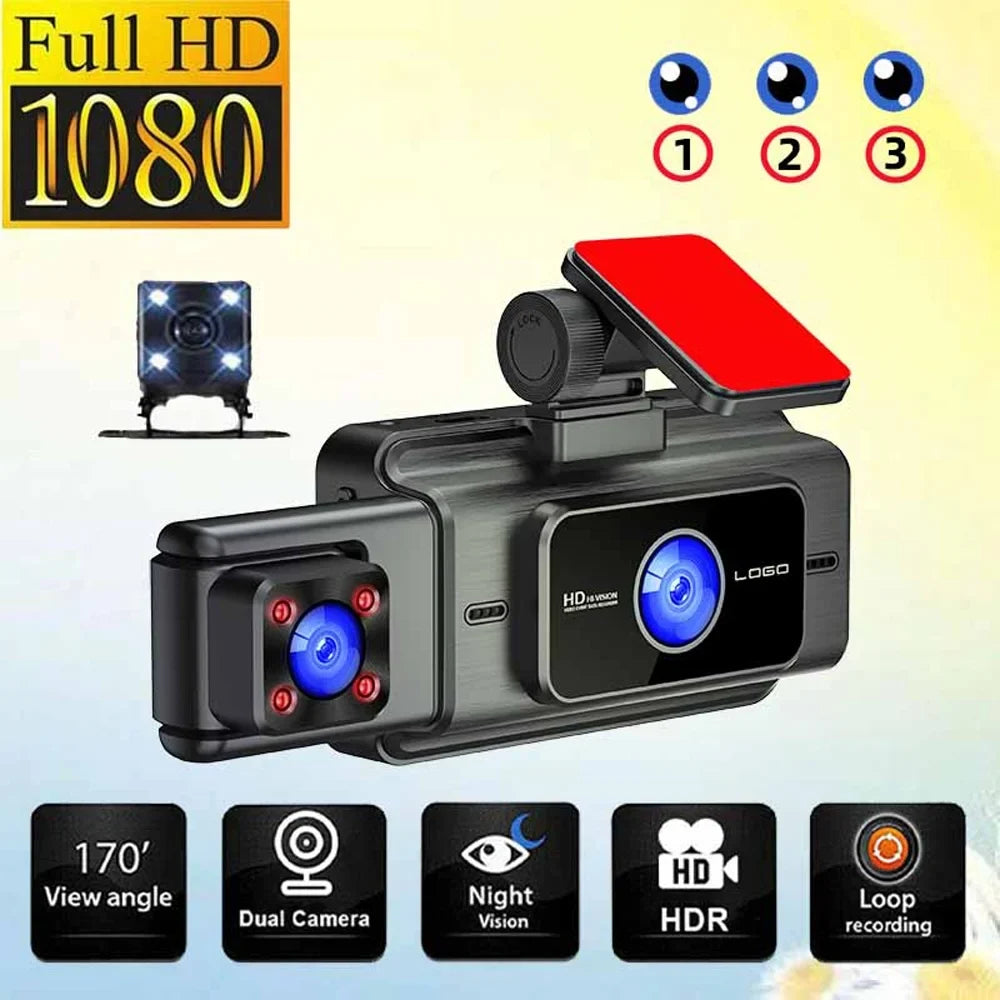 Arealer Dash Camera,Car Camera Mirror Car Dash Cam Rearview Mirror Camera Wifi 3 Cameras Car Rearview Video Wide Car Rear 3 Camera Cam With And Camera Cameras Wide Cameras Wide Clear Buzhi Cam Rear 3