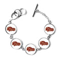 Deep Red Classic Cars Pattern Outline Bracelet Chain Charm Bangle Jewelry