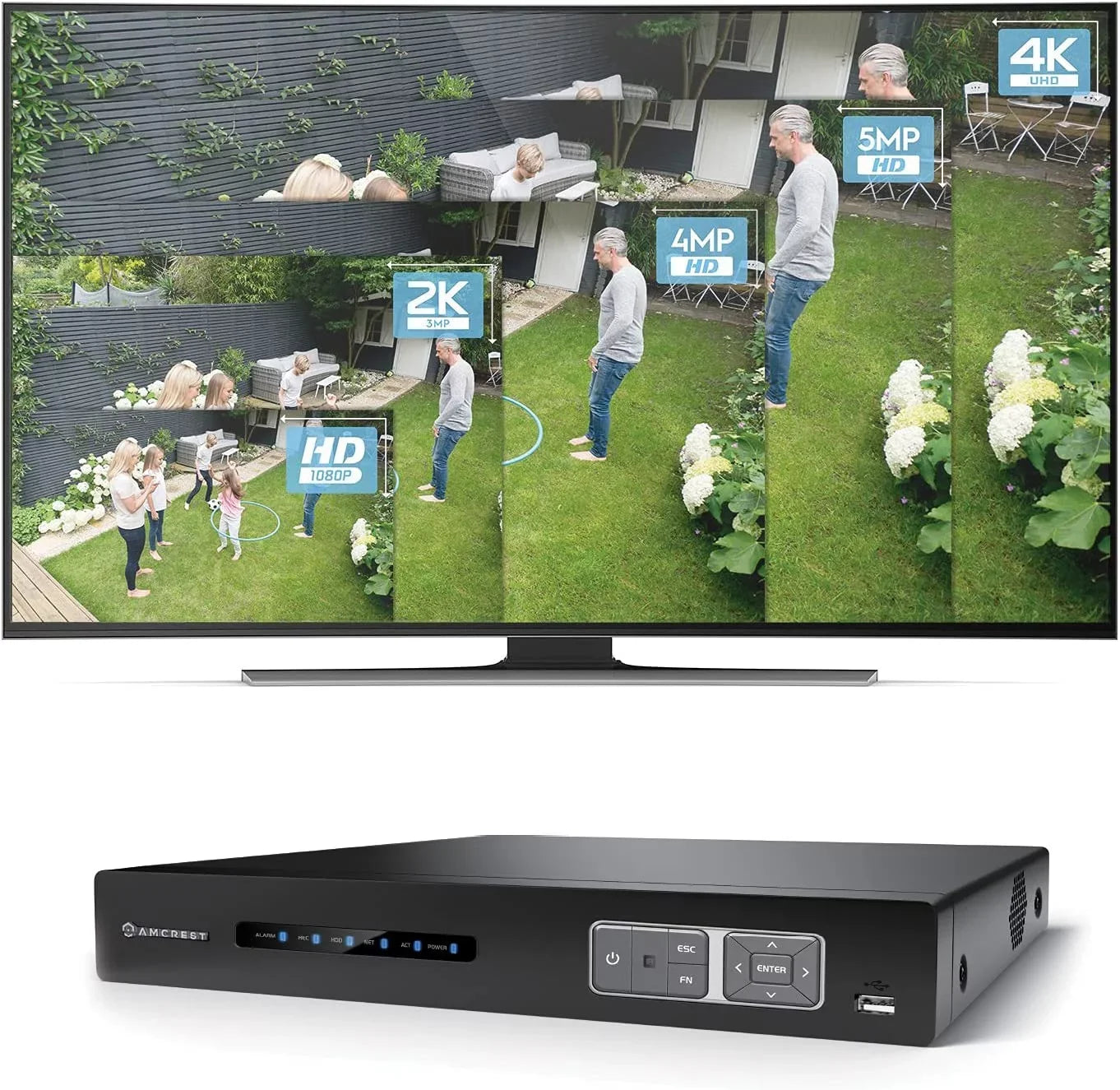Amcrest 4K UltraHD 16 Channel AI DVR Security Camera System Recorder, 8MP Security DVR for Analog Security Cameras & Amcrest IP Cameras, AI Smart DVR, Pre-Installed 4TB Hard Drive (AMDV5116-4TB)