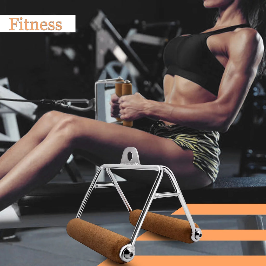 Ymam.Light V Row Double D Handles, Tight Grip Row Handle, Pulldown Handle Attachment Natural Cork Handles Non-Slip For Home Gym Cable Machine