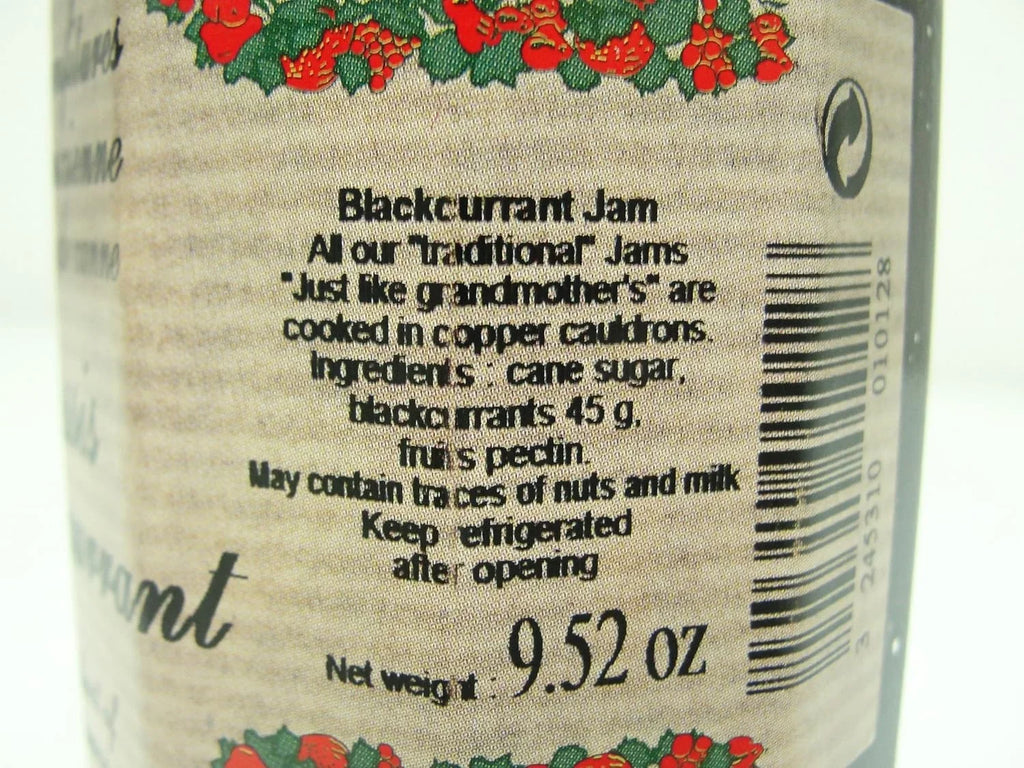 Black Currant (Cassis) Jam ~Andresy All Natural French Jam Pure Sugar Cane 9 Oz Jar Confitures A L'ancienne, Three