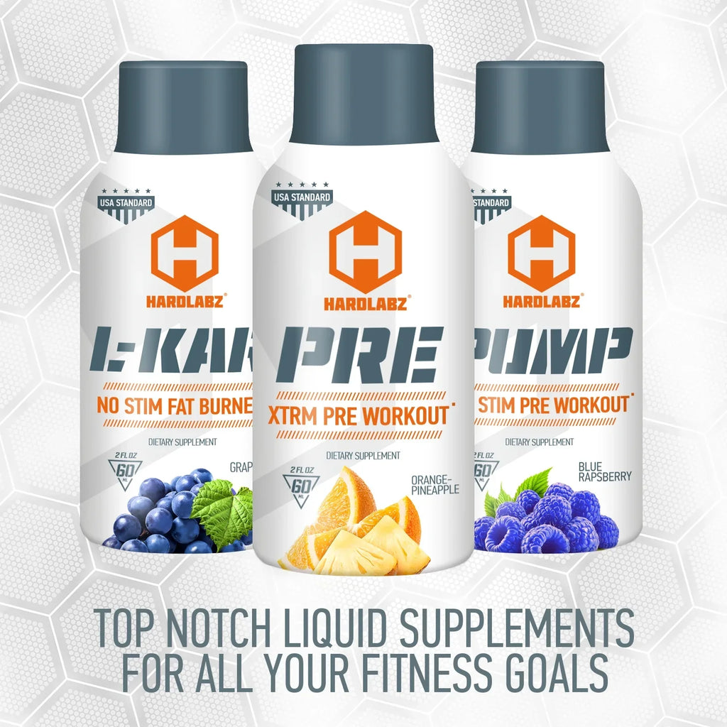 HARDLABZ PUMP – Caffeine Free Pre-Workout Energy Shot with Citrulline, Beta-Alanine, Creatine, Arginine, Blue Raspberry, Zero Sugar, 2oz - 12 Pack