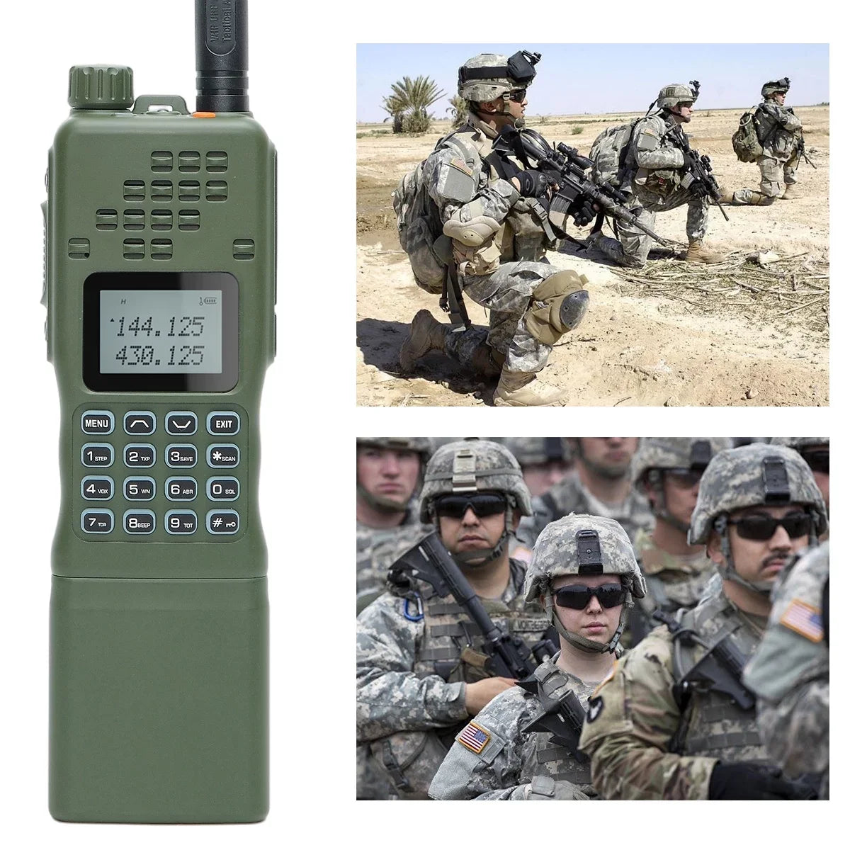ABBREE AR-152 10W Powerful Ham Radio Portable Tactical Two Way Radio Long Range Walkie Talkie 12000mAh Battery with Extra Programming Cable Full Kits