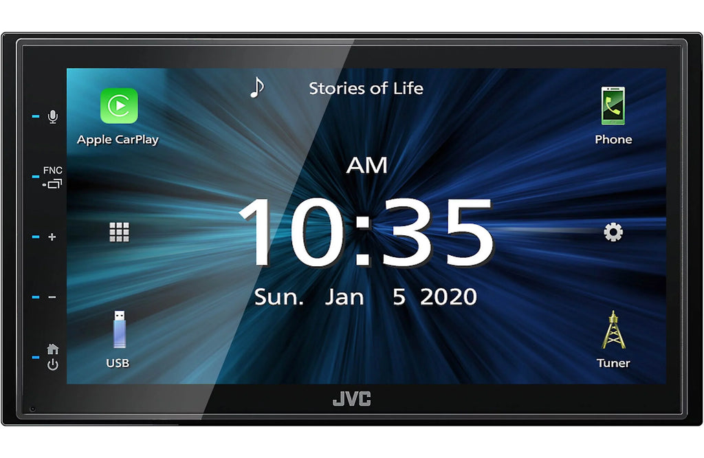 JVC KW-M56BT Digital Multimedia Receiver w/ fixed 6.75" Touchdisplay Monitor+Absolute CAM870 Rearview Camera & Magnet Phone Holder
