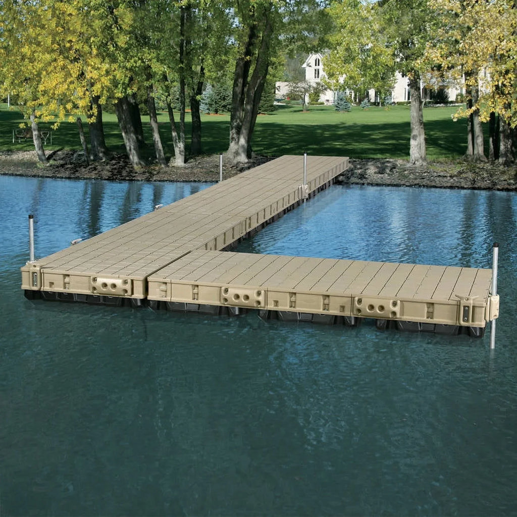 PlayStar Premium 4' x 10' Aluminum Frame Floating Dock with Resin Top & Sidewalls KT 13223