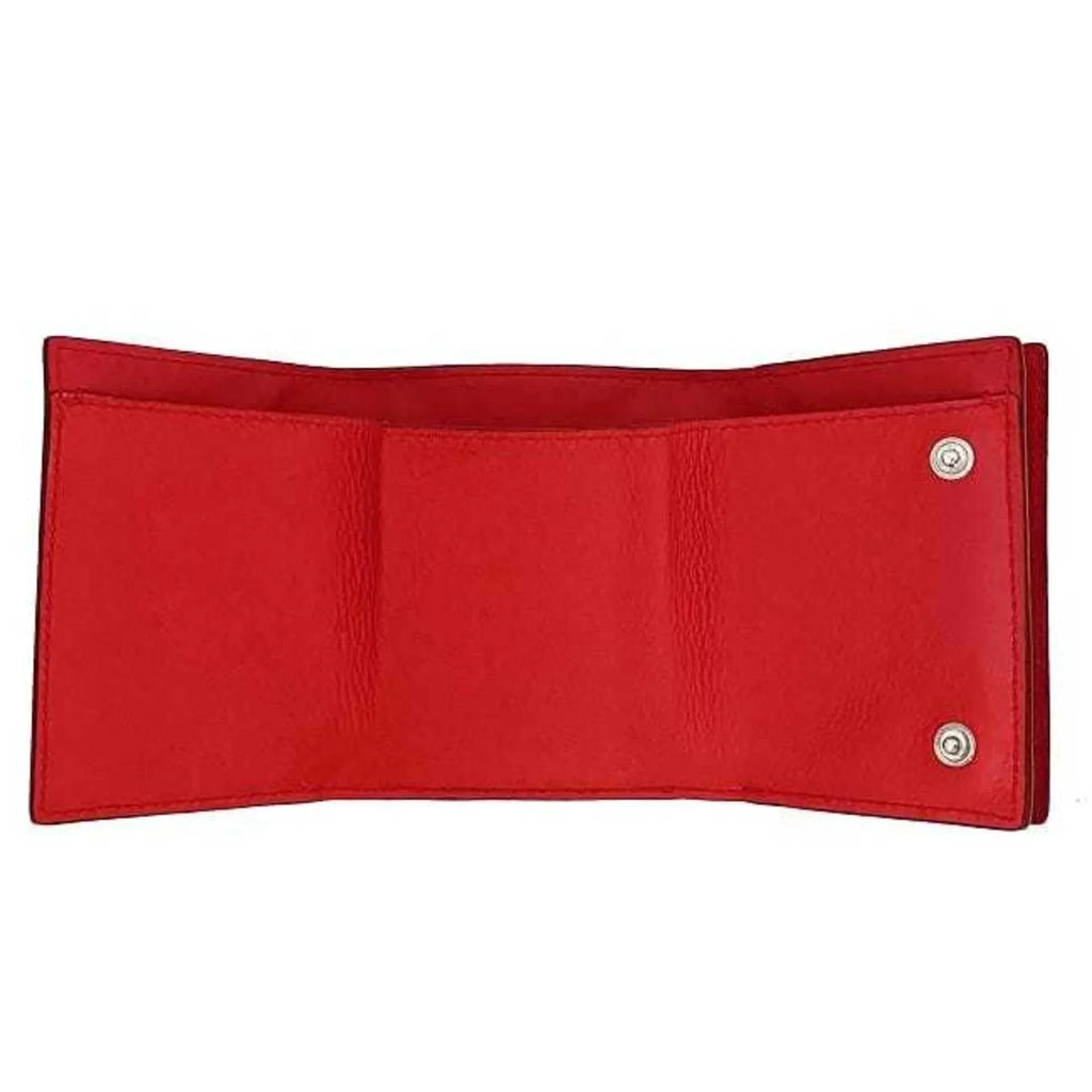 Pre-Owned Loewe trifold wallet red linen anagram leather grain LOEWE (Good)