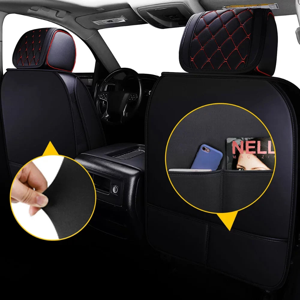 Car Seat Covers Full Set Silverado GMC Sierra Fit for 2007-2023 1500/2500 HD / 3500 HD Crew,Double,Extended Cab or Pickup Truck(Full Set, Black-Red)