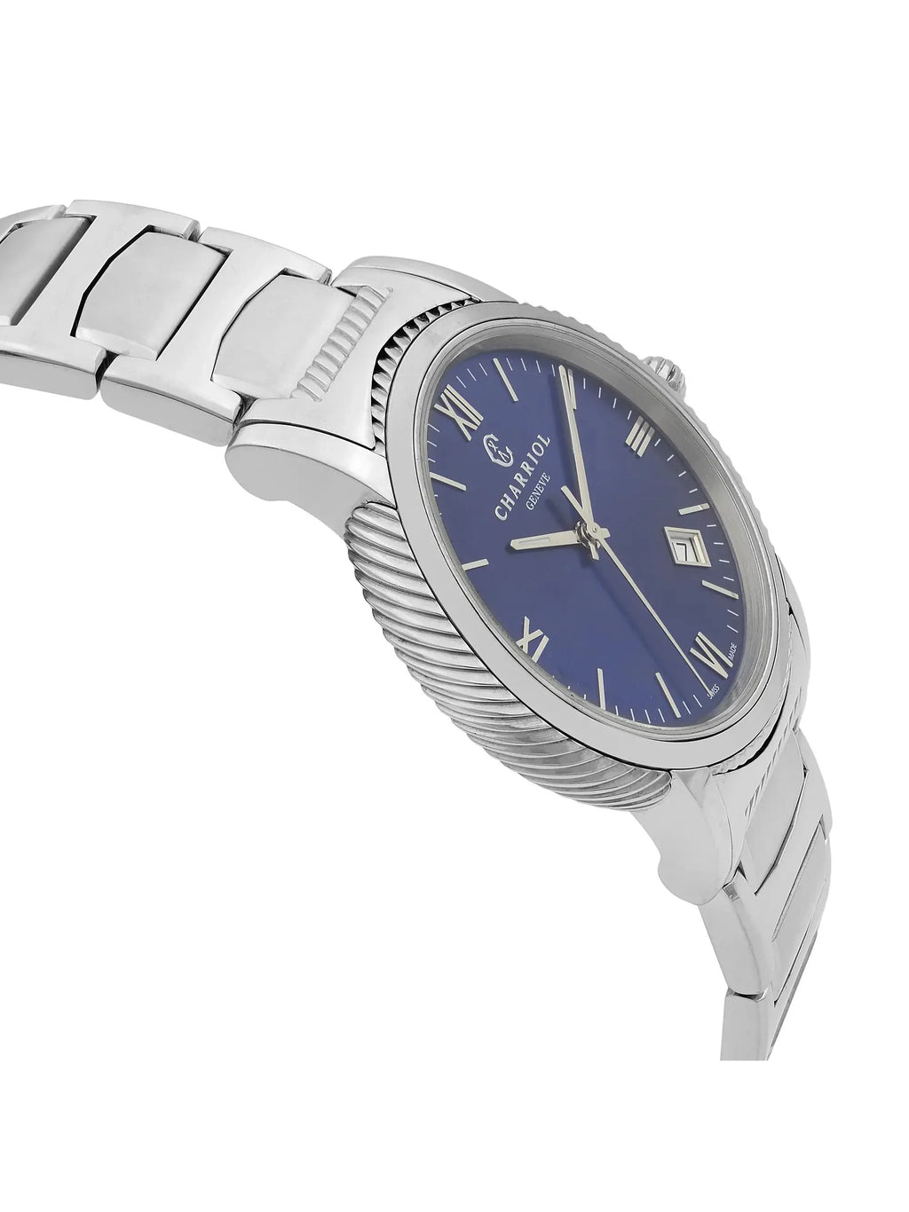 New Charriol Parisii 40mm Stainless Steel Blue Dial Quartz Watch P40S2.930.002