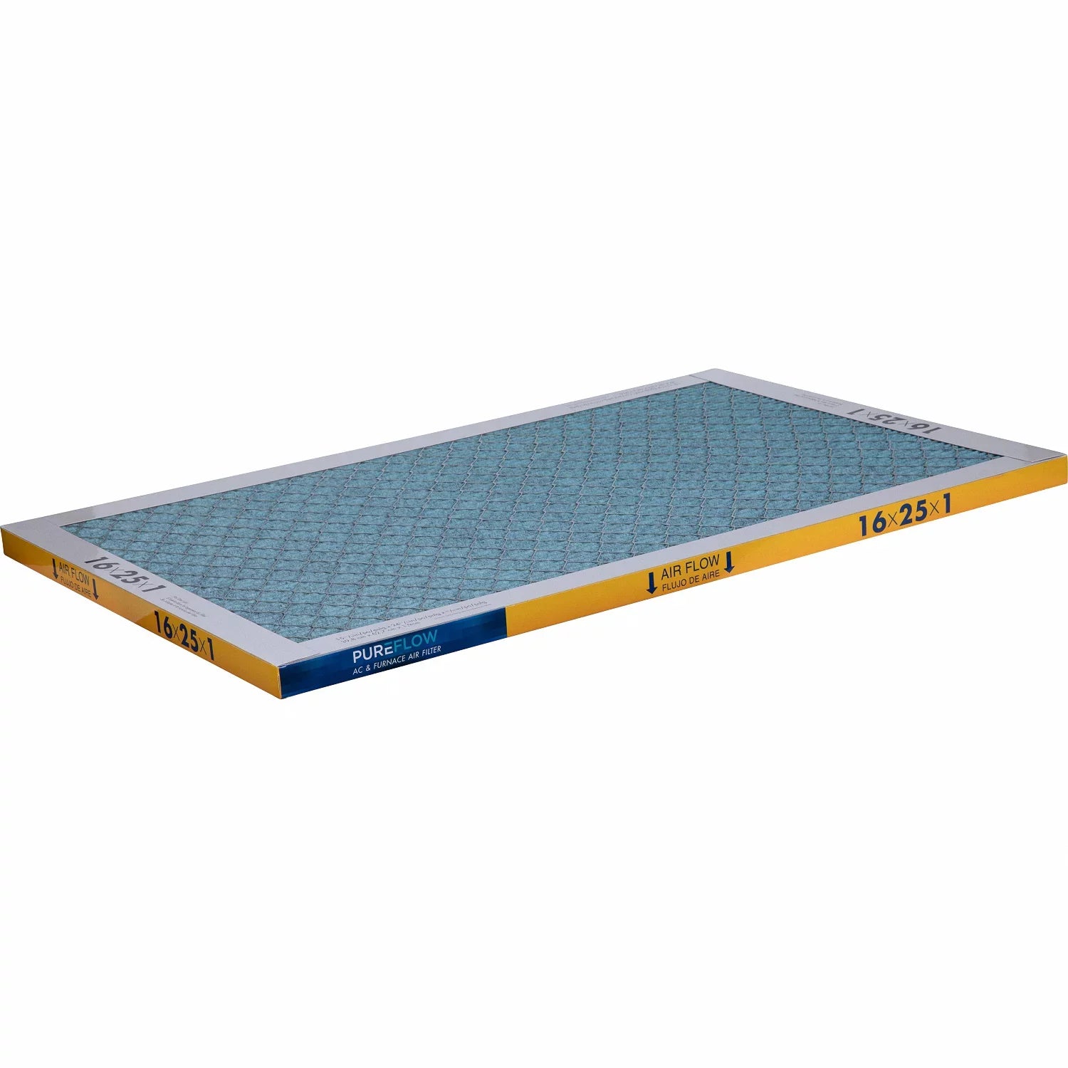 PureFlow, Home Furnace Air Filter 16x25x1, with 4 Layers of Advanced Filtration Technology, MERV-13 Pack-of-2