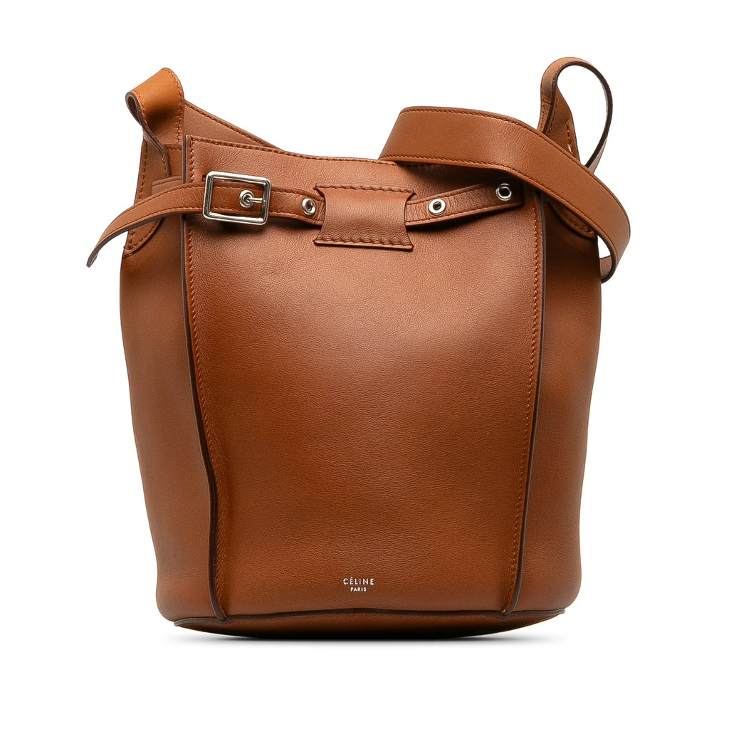 Pre-Owned Authenticated Celine Big Bag Bucket Calf Leather Brown Bucket Bag DrawstringBag Unisex (Good)