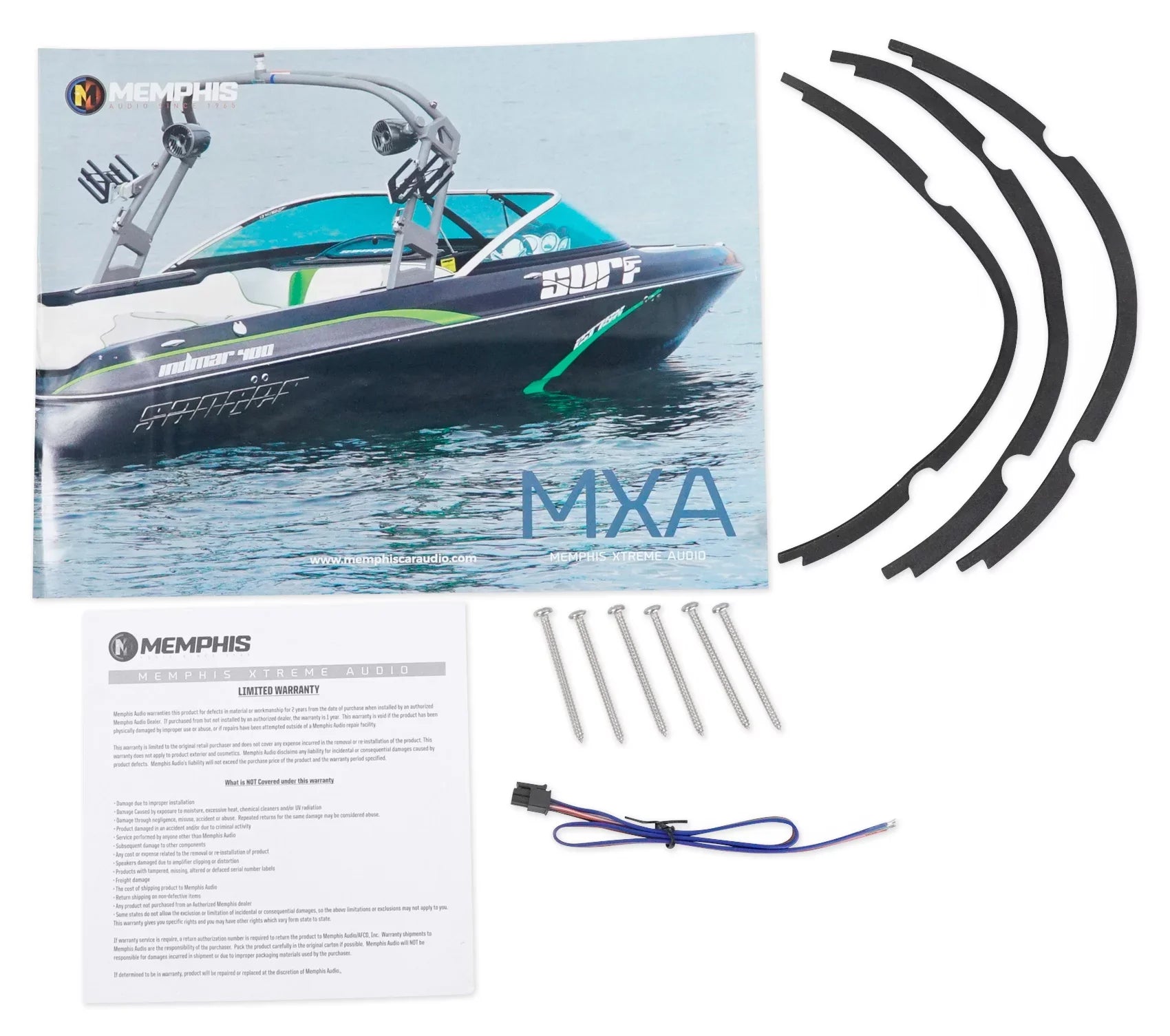 Memphis Audio MXA1044 10" 500 Watt LED Dual 4-Ohm Marine Subwoofer Boat Sub