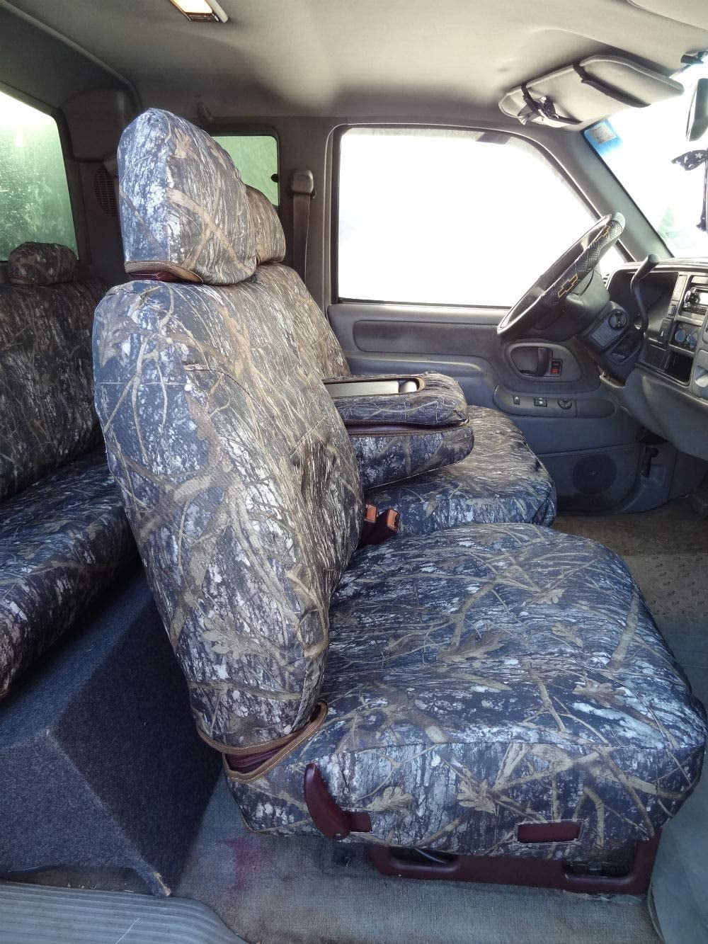 C976 1995-2000 Chevy Silverado, Tahoe and GMC Sierra Front 60/40 Split Seat With Opening Center Console. IN CLC Camouflage