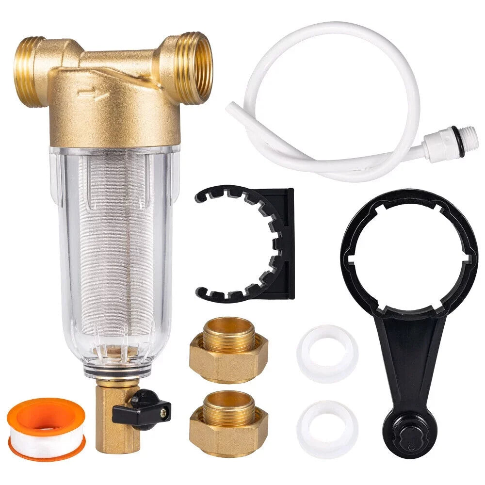 Jahy2Tech Primary Water Pre-Filter Rust Prevention Washable Fits All Pipes Easy Maintenance