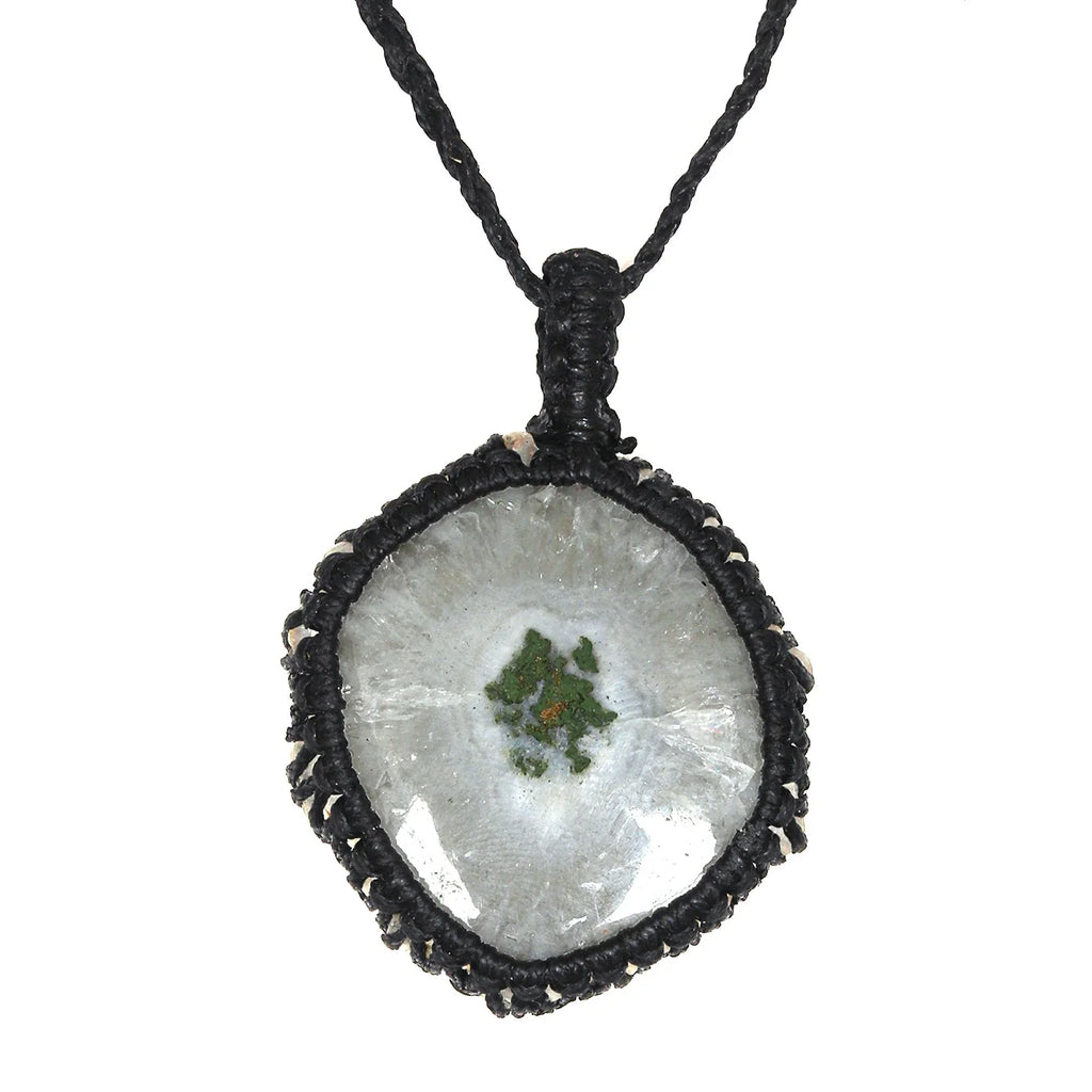 Solar Drusy Gemstone Holloween Gifted Jewelry Macrame Gift For Her Necklace