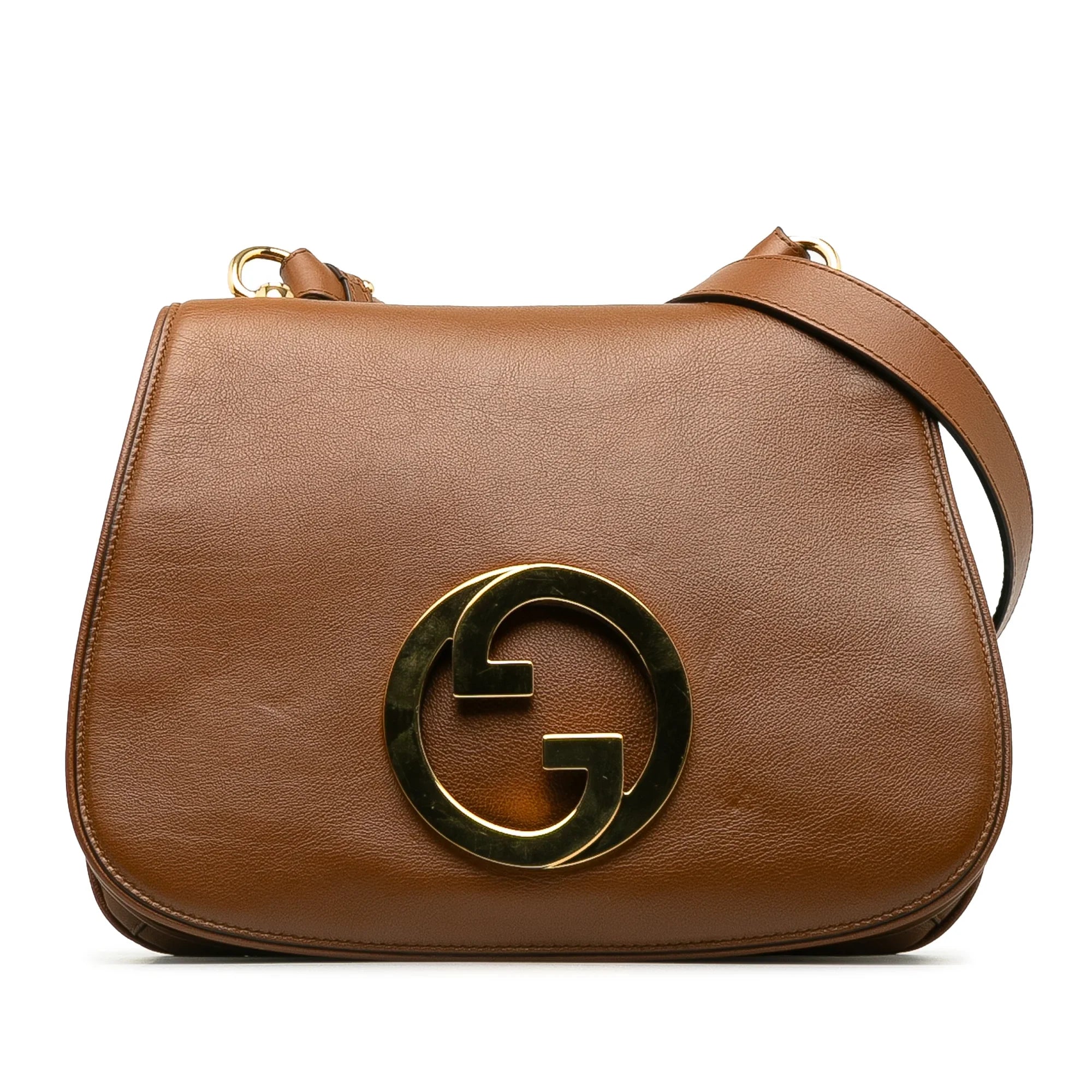 Pre-Owned Authenticated Gucci Medium Blondie Bag Calf Leather Brown Crossbody Bag Unisex (Good)