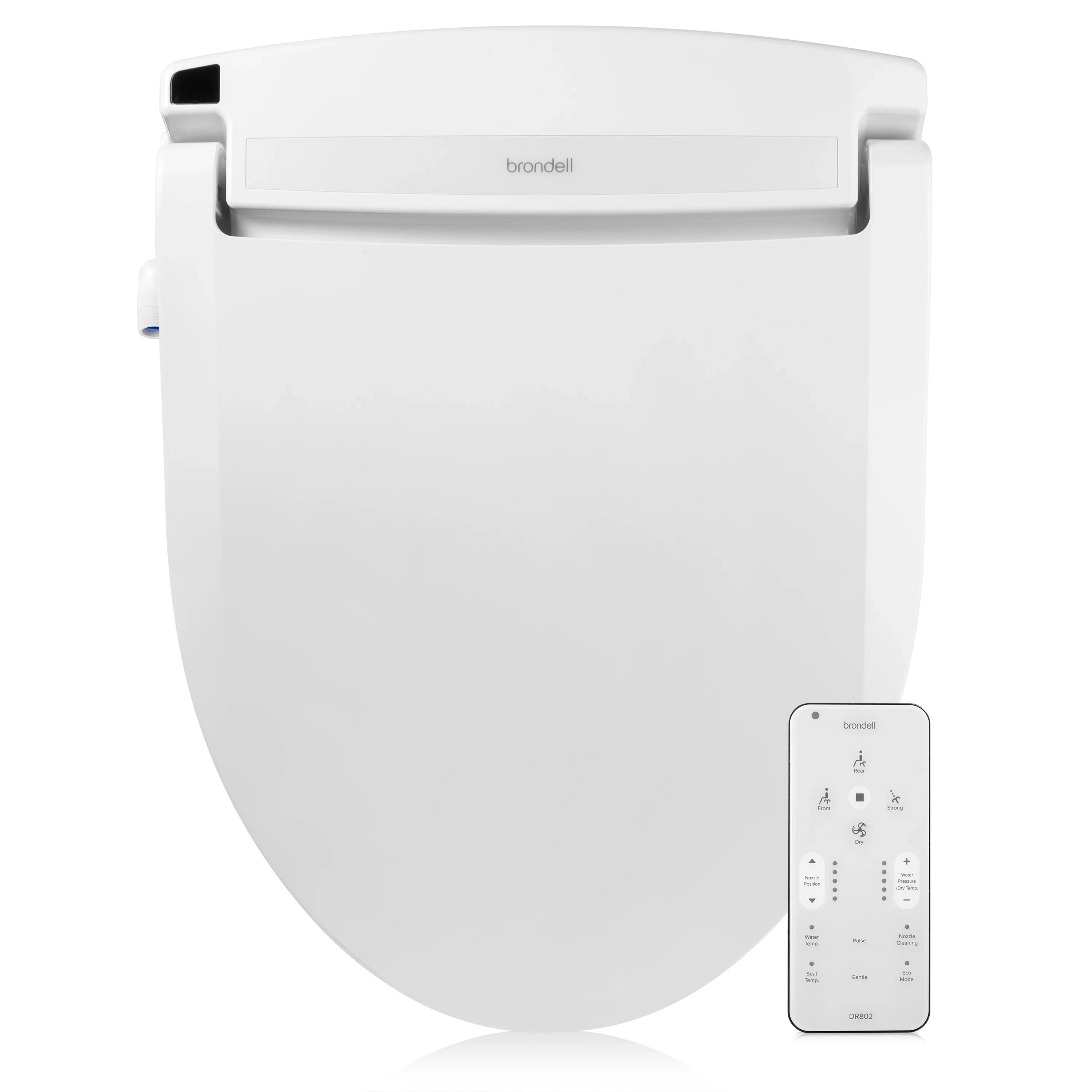 Brondell Swash DR802 Advanced Bidet Toilet Seat with Remote Control, Round White