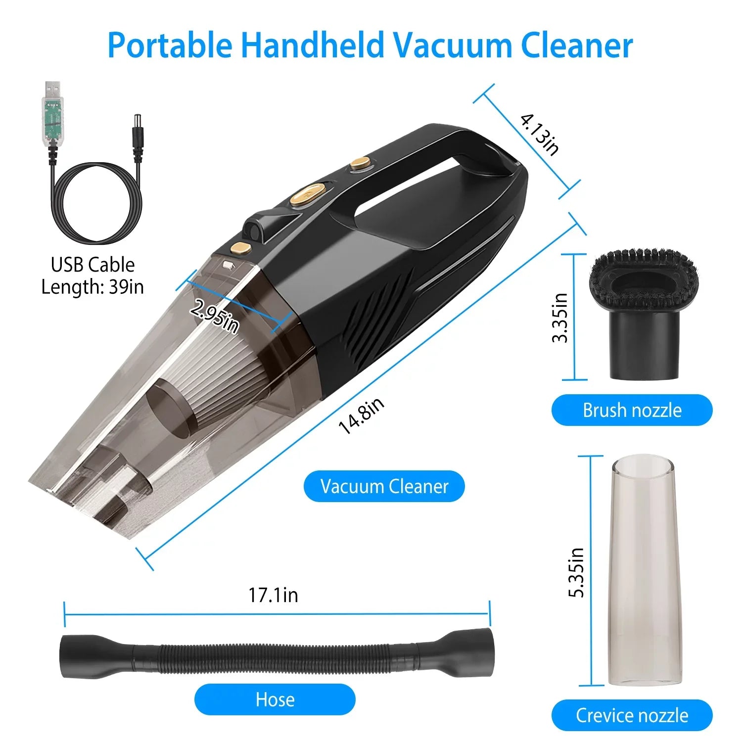 Handheld Vacuum Cleaner, iMountek  Car Vacuum Cleaner 120W 8000PA DC 12V Home Duster Powerful Suction with Accessory Kit
