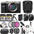 a7C Camera (Silver)  +28-70mm f/3.5-5.6 OSS Lens +3 PC Filter +64GB
