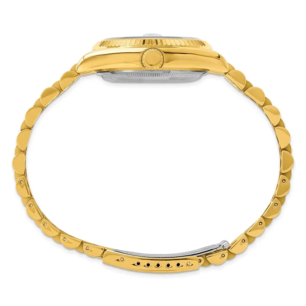 Charles-Hubert- Paris Mens Gold-PLatitudeed Stainless Steel Quartz Watch #3635-GW