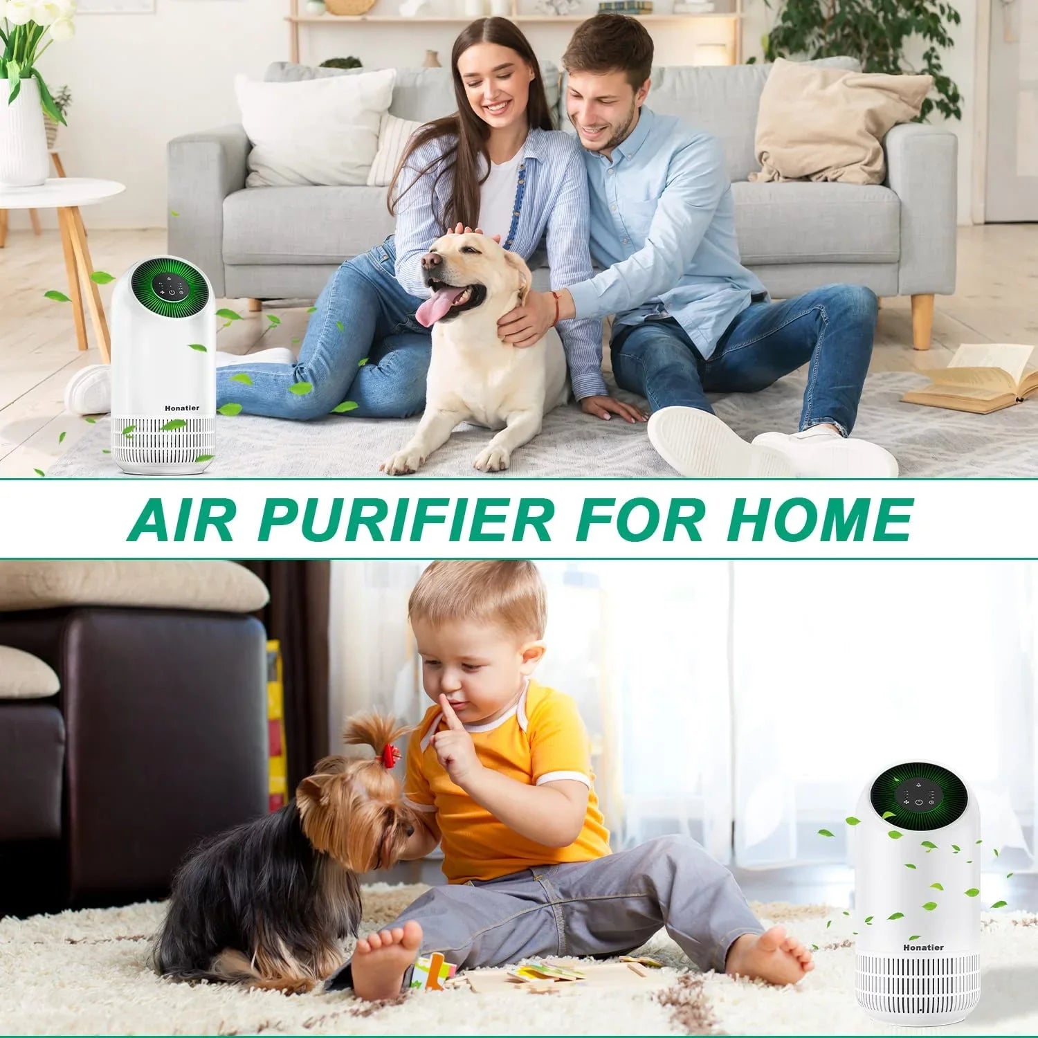 Honati Air Purifiers for Allergy and Asthma Pets Smoker (199 Sq.ft) Portable 26dB Quiet H13 MERV17 AP2201I Fillo