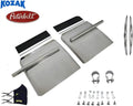 Quarter Fender Set 24" x 24" Stainless Steel For Peterbilt 579 386 Semi Trucks - All mounting Hardware Included Plus 2x22 Windshield Wipers and 2x Kozak Face Masks