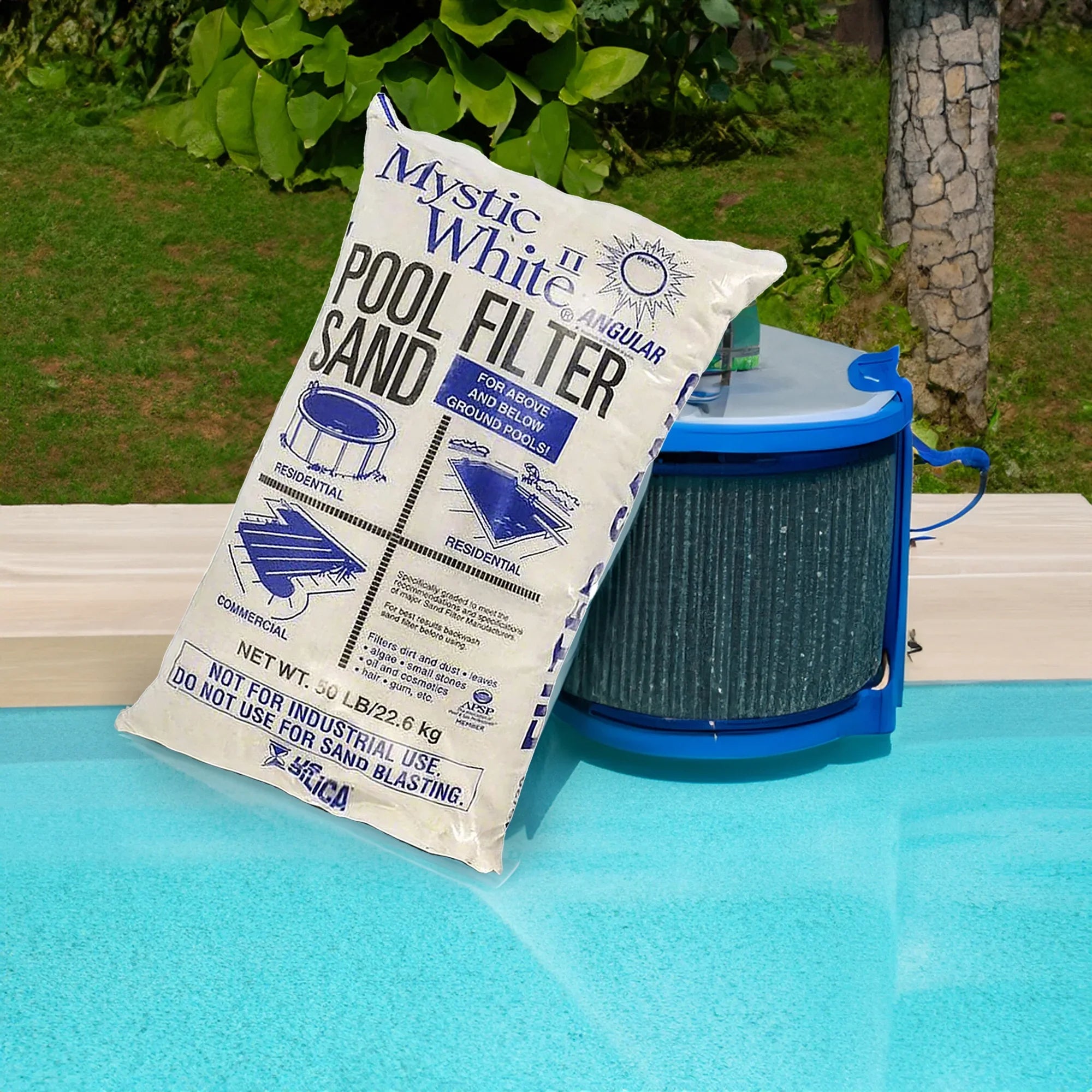 U.S. Silica 50lbs Mystic White II Swimming Pool Filter Sand, White (2 Pack)