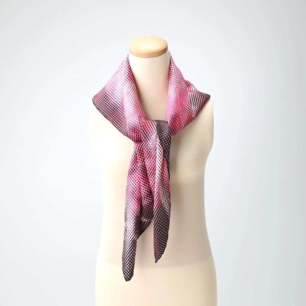 Pre-Owned GUCCI 100% Silk Scarf Dot Gucci Pink x Black (Good)