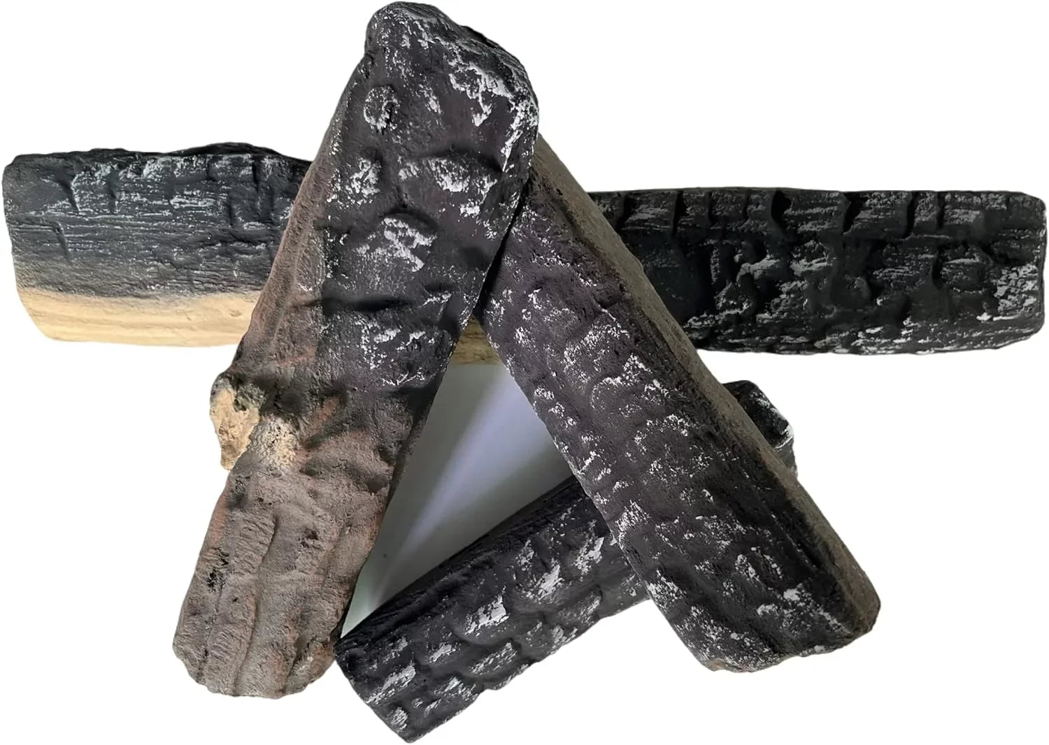 Gas Logs 4pcs Gas Fireplace Logs Set of Ceramic Wood Logs. Use in Fireplaces & Fire Pits