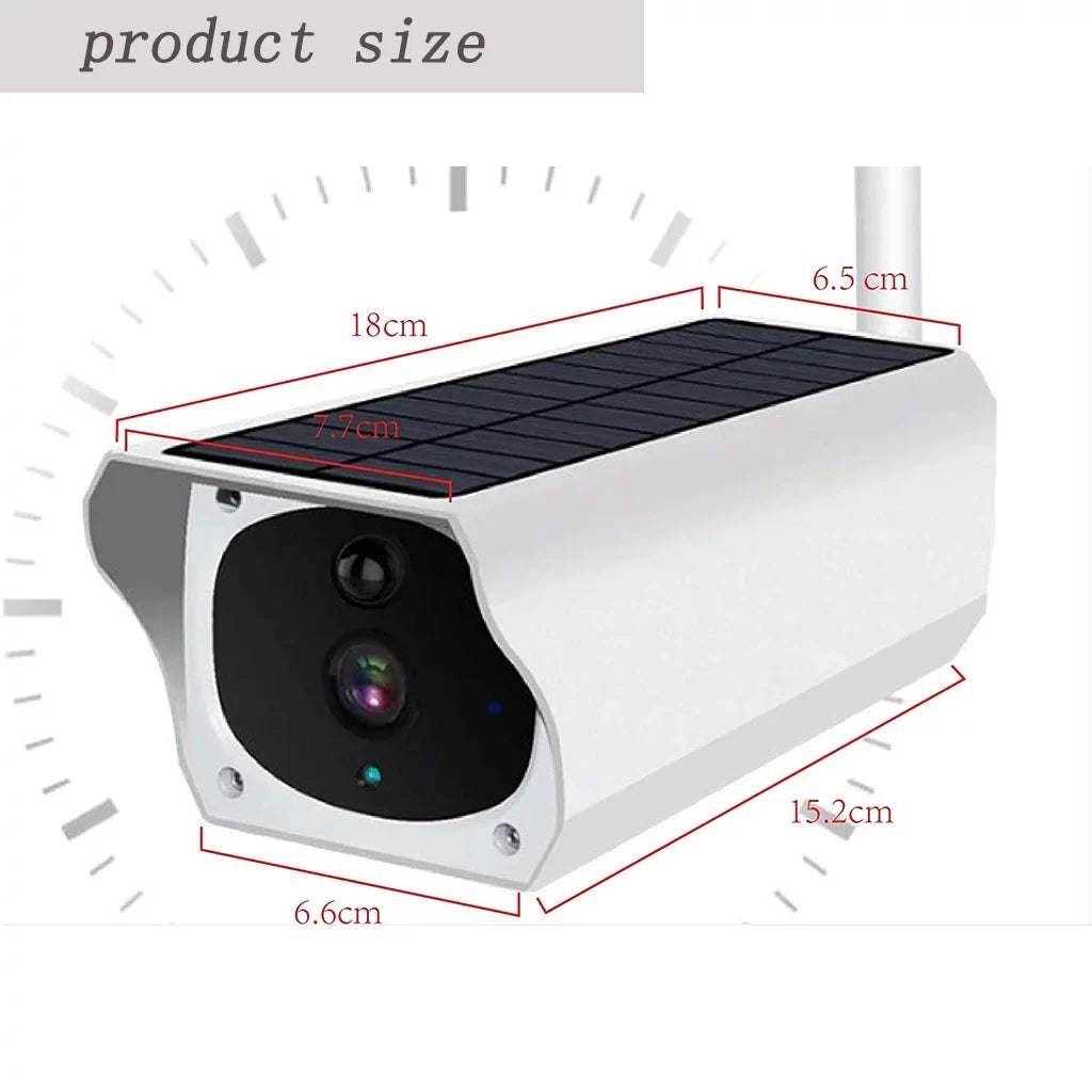 2.0 MP1080P Outdoor Wireless Solar Battery Powe Bullet Security IP Camera with IP67 Waterproof, Advanced Day and Night Vision, PIR Motion Detection