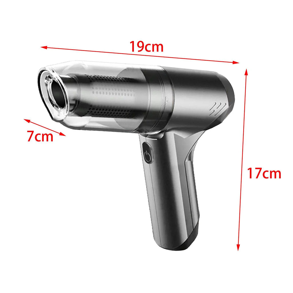 Handheld Vacuum Cleaner Hand Held Vacuum with 500ml Dustbin 12000PA Suction Port gray with bag