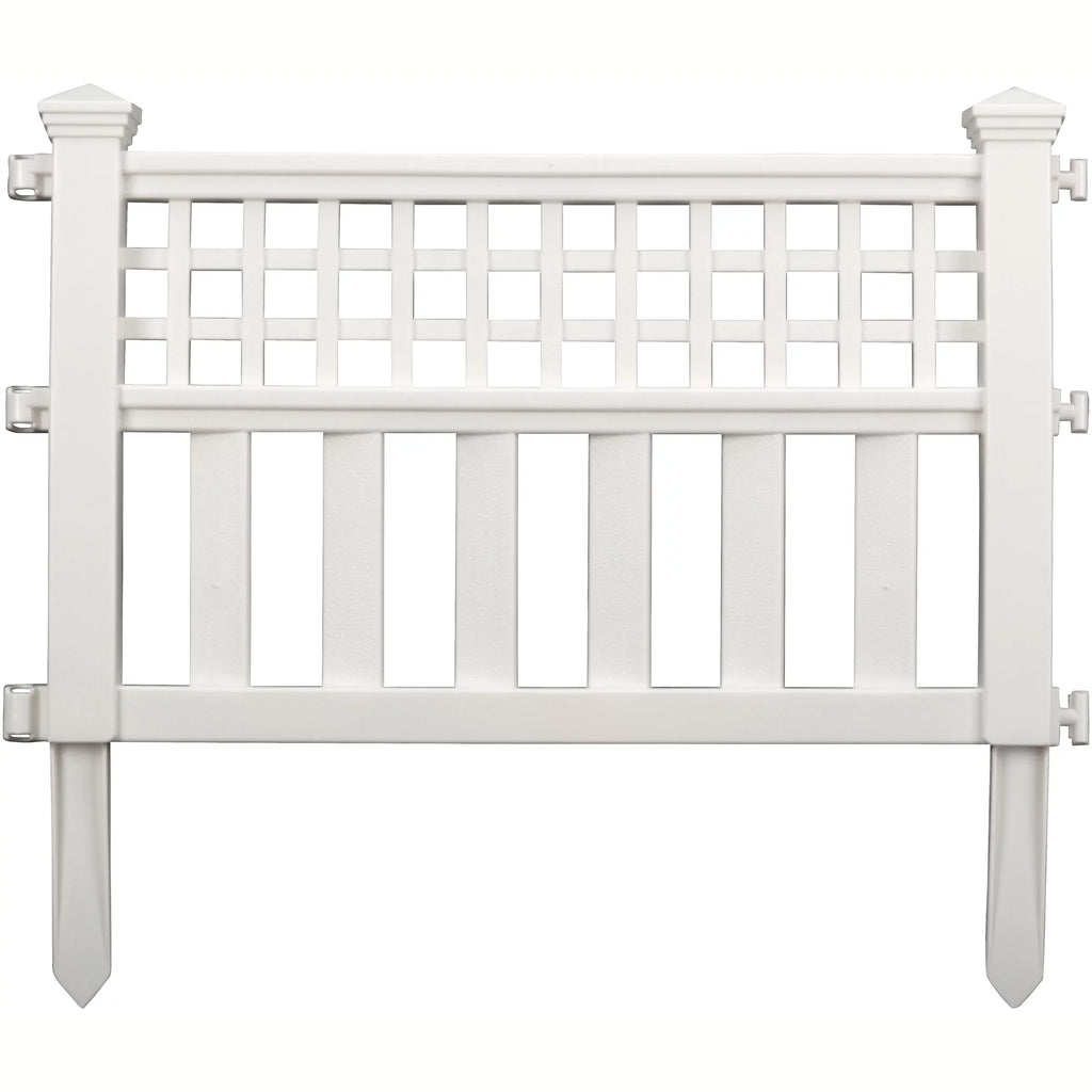 Suncast Outdoor Garden Grand View Fence Border Panels, 3-Pack, White