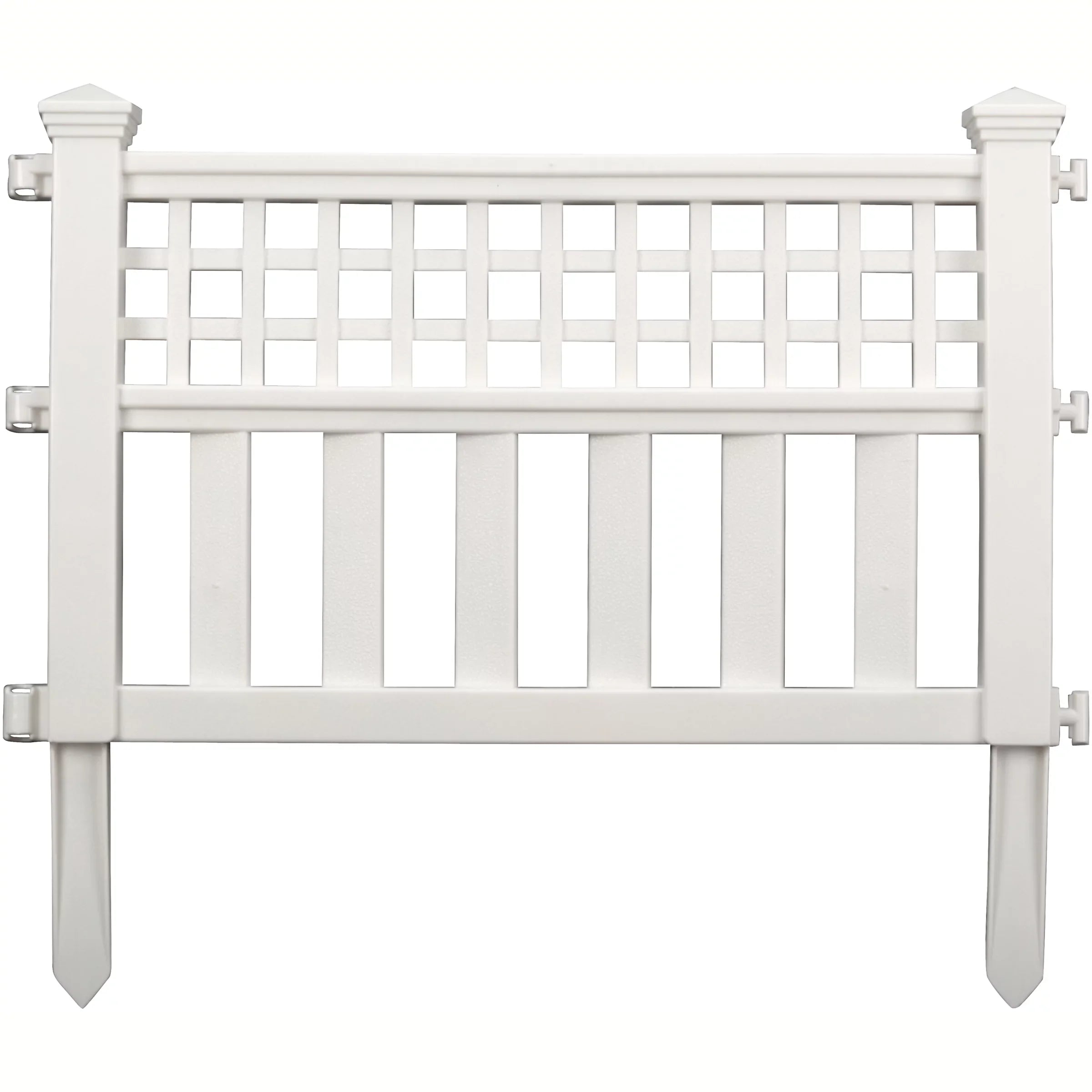 Suncast Outdoor Garden Grand View Fence Border Panels, 3-Pack, White