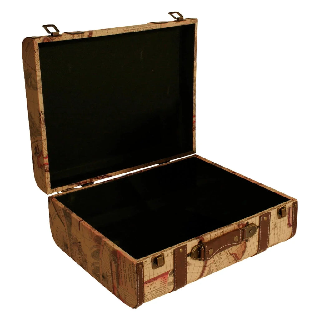 Wald Import Map Faux Leather Suitcase